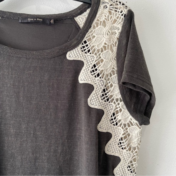 Doe & Rae Dress Women’s Large Short Sleeve Lace T-Shirt Dress - Picture 5 of 8